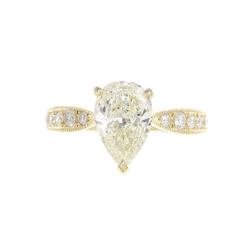 Nhẫn kim cương K18YG 1.061CT M VS2 hình giọt nước - Hàng hiệu Chính hãng 873765