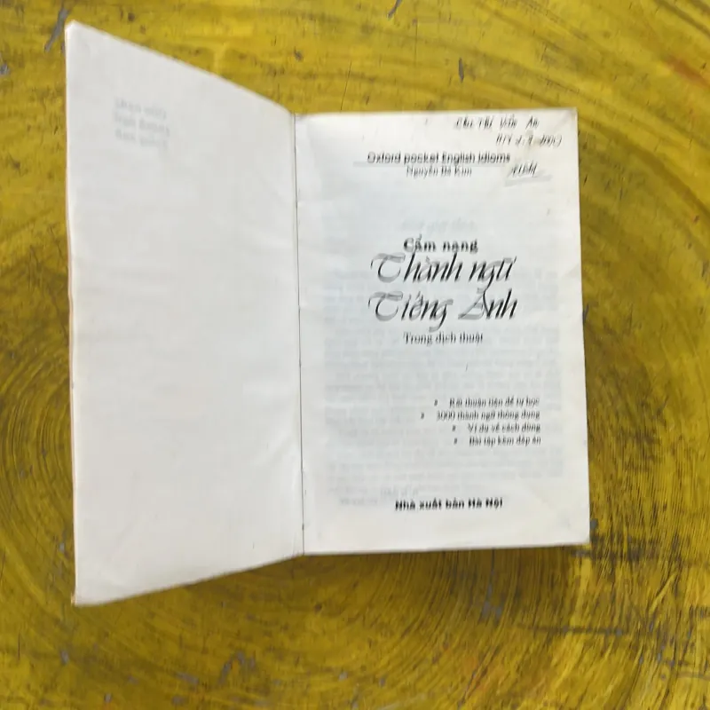 CẨM NANG THÀNH NGỮ TIẾNG ANH- nguyễn bá kim 1002537
