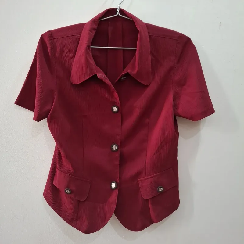 Áo kiểu ngắn tay, túi giả có thể mặc khoác ngoài  604739