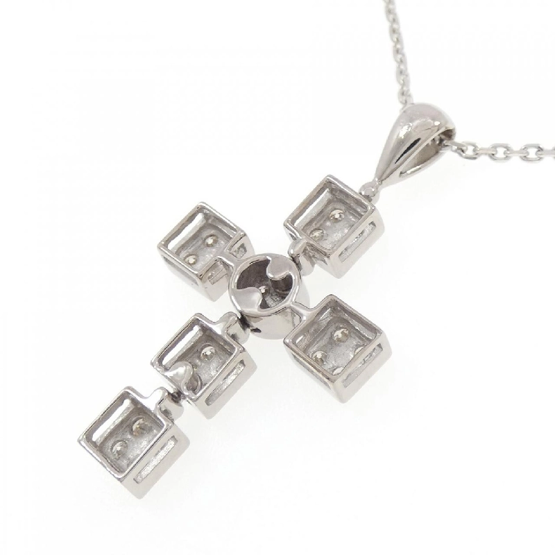 K18WG Dây chuyền kim cương chéo 0.34CT - Hàng hiệu Authentic 860140