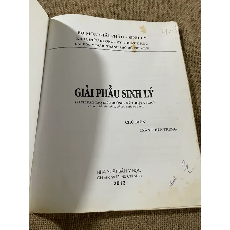 GIẢI PHẪU SINH LÝ  (SÁCH ĐÀO TẠO ĐIỀU DƯỠNG - KỸ THUẬT Y HỌC), sách y, khổ lớn 573143