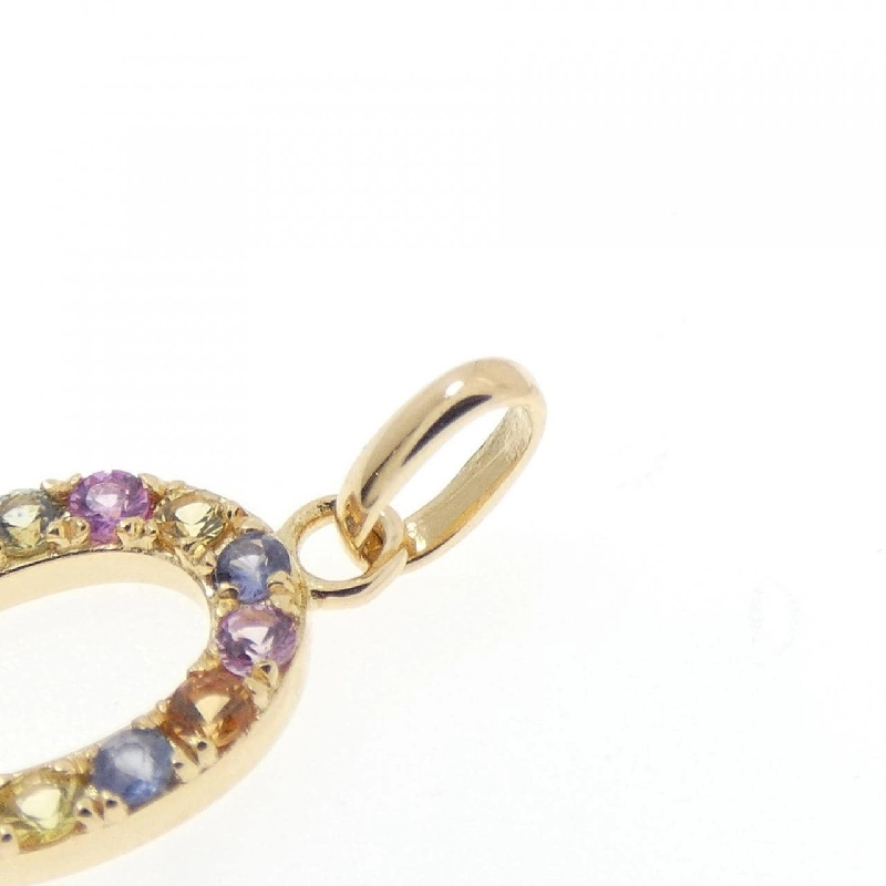 K18YG Chữ cái O Mặt dây chuyền Sapphire 0.24CT - Hàng hiệu Chính hãng 863089