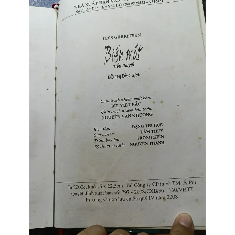 Vanish biến mất  - Tess Gerritsen 1011129