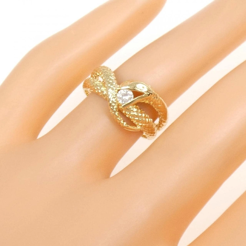 Nhẫn kim cương K18YG hình rắn 0.13CT 668044