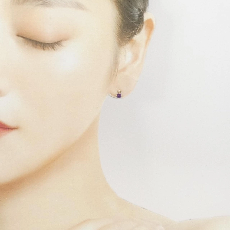 K18YG Amethyst Bông tai - Hàng hiệu Chính hãng 865832