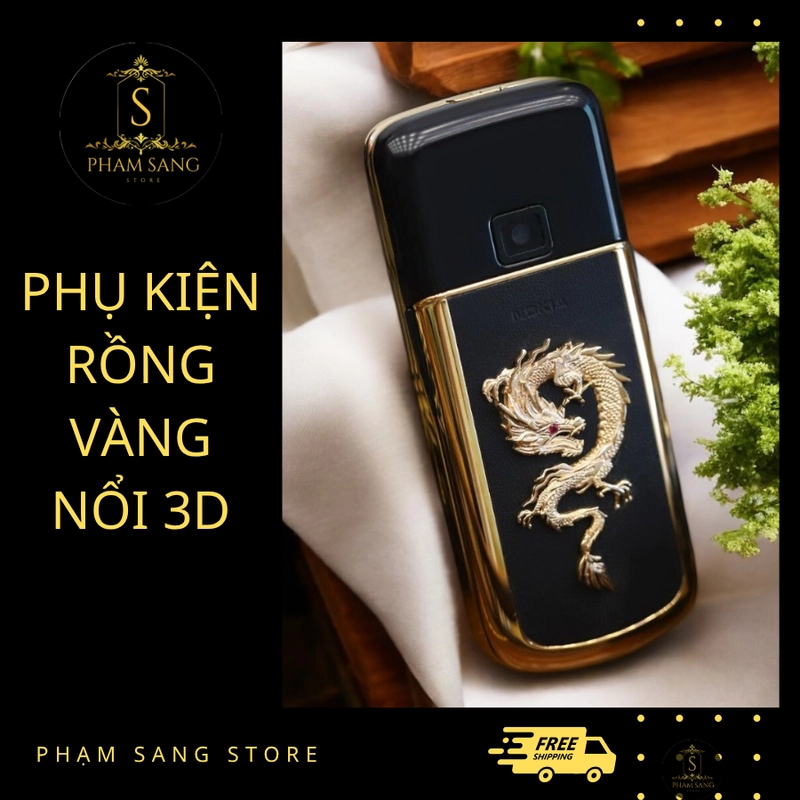 Rồng Vàng 3D Dán Trang Trí Điện Thoại, Laptop, Macbook... 4129