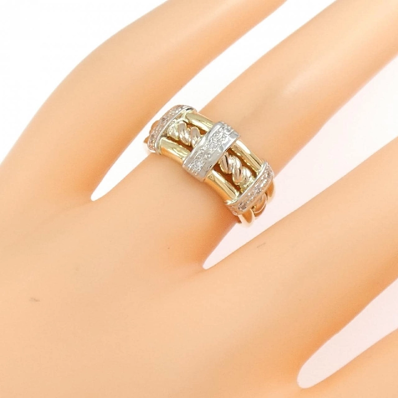 Nhẫn kim cương K18YG/PT900/K18PG 0.09CT 667839