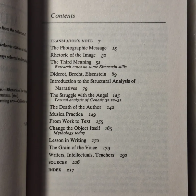 Roland Barthes - Image Music Text 957101