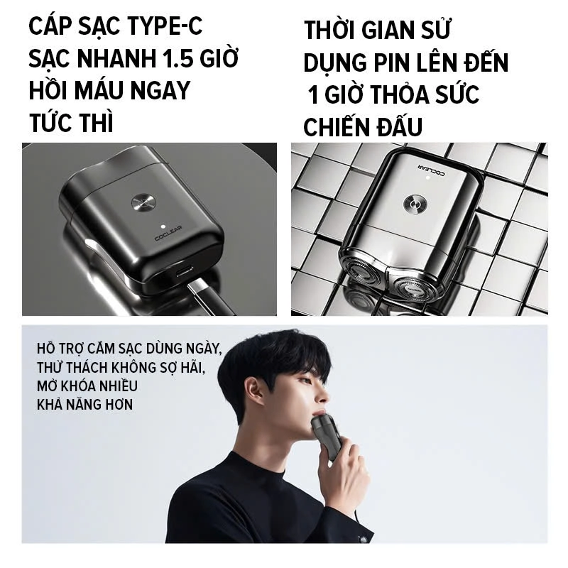 Máy cạo râu mini coclear CS007 thiết kế động cơ tốc độ cao, cạo khô và nước 547578
