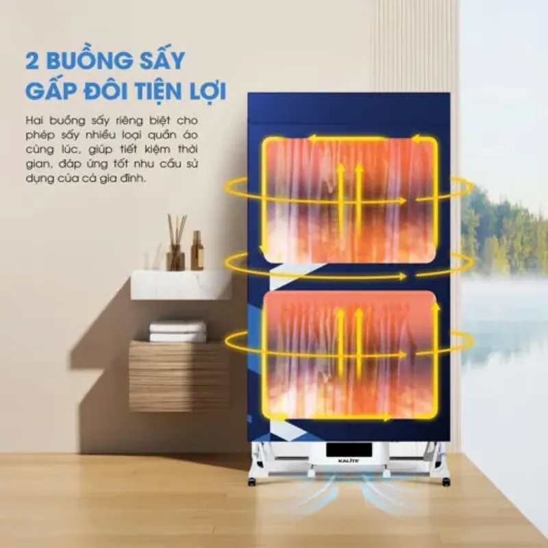 Tủ sấy quần áo KALITE KSD28, công suất 2000W, dung tích 600L 788839