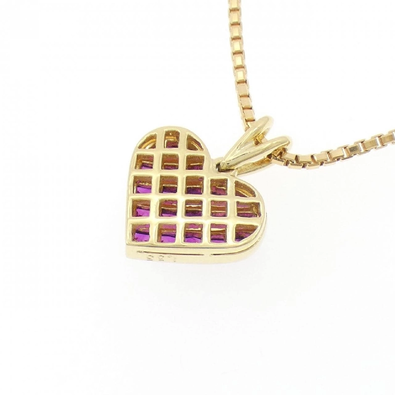K18YG Mặt Dây Chuyền Hình Trái Tim Ruby 1.35CT - Hàng hiệu Chính Hãng 856451