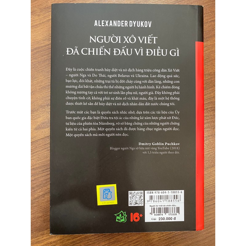 SÁCH NGƯỜI XÔ VIẾT ĐÃ CHIẾN ĐẤU VÌ ĐIỀU GÌ - ĐỌC 1 LẦN - NHƯ MỚI 163011