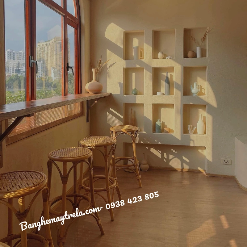 Ghế đôn quầy bar mây tự nhiên 459861