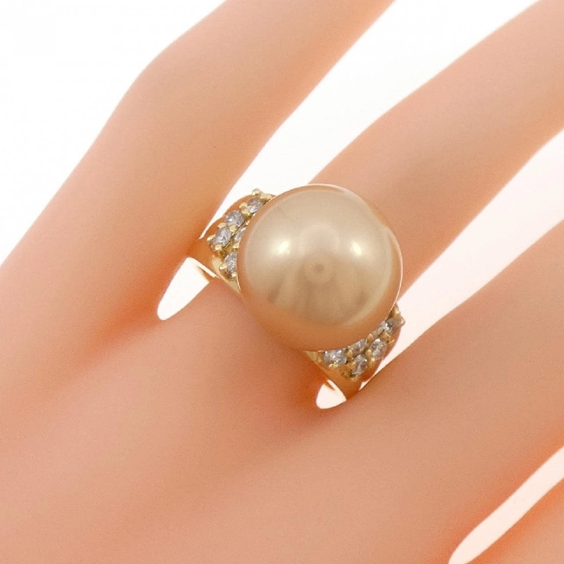 Nhẫn ngọc trai trắng K18YG 13.6mm - Hàng hiệu Chính hãng 847914