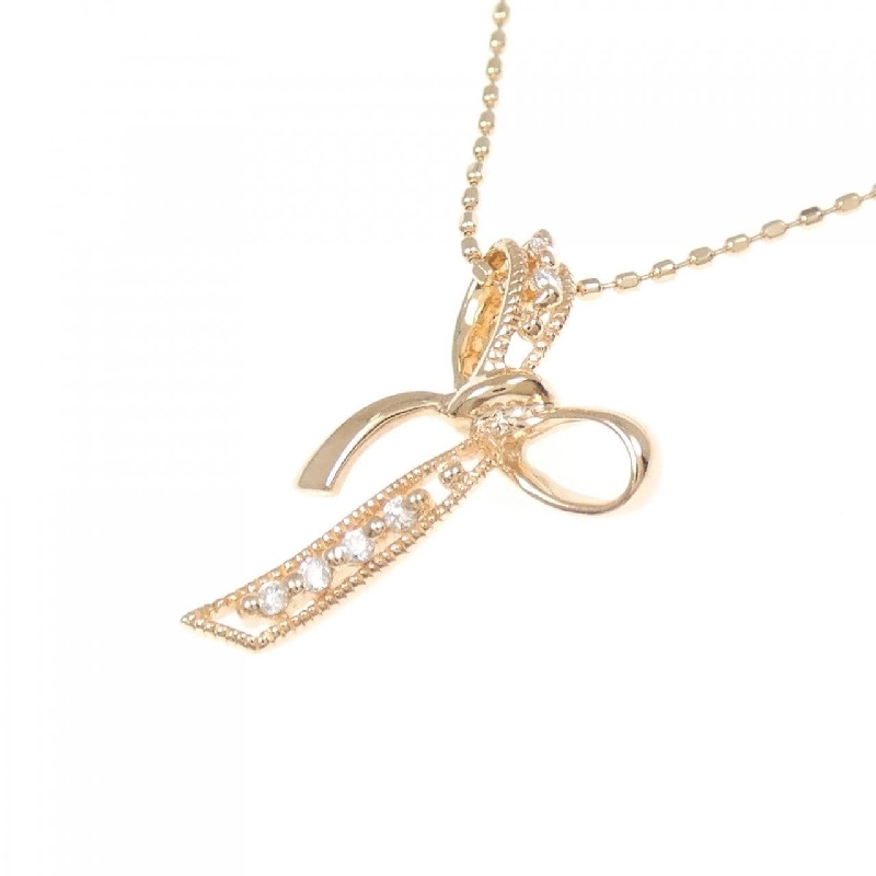 K10PG Dây chuyền kim cương hình ruy băng 0.04CT - Hàng hiệu Chính hãng 859925