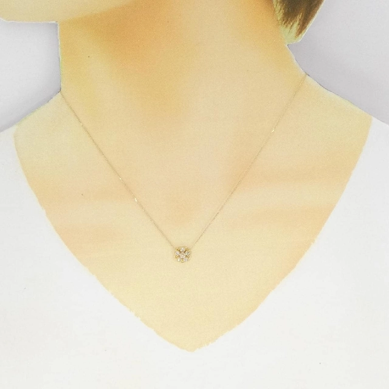 K18YG Hoa Hồng Kim Cương Dây Chuyền 0.15CT - Hàng hiệu Chính hãng 861628