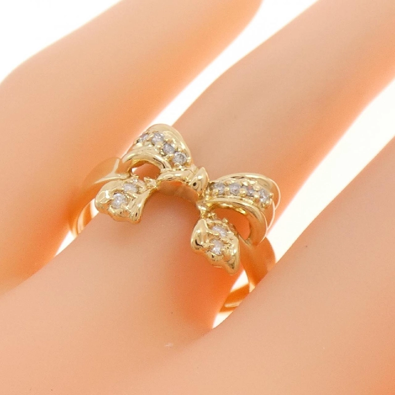 Nhẫn kim cương K18YG hình ruy băng 0.17CT 665624