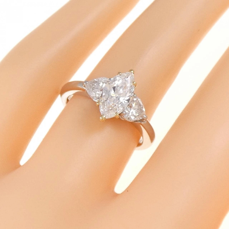 Nhẫn kim cương PT950/K20YG 1.003CT D SI2 cắt Marquise - Hàng hiệu Authentic 874177
