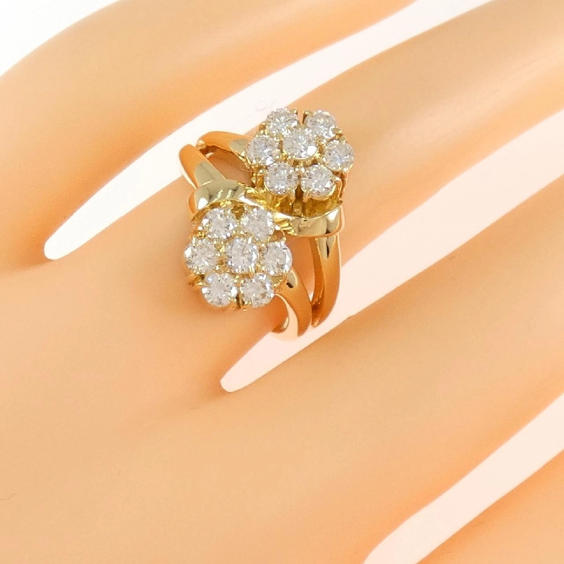 Nhẫn kim cương hoa K18YG 1.09CT 668084