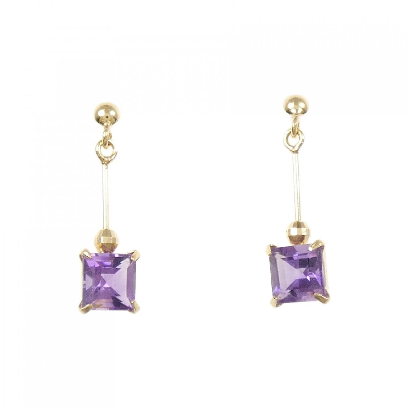 K18YG Amethyst Earrings - Hàng hiệu Authentic 868476