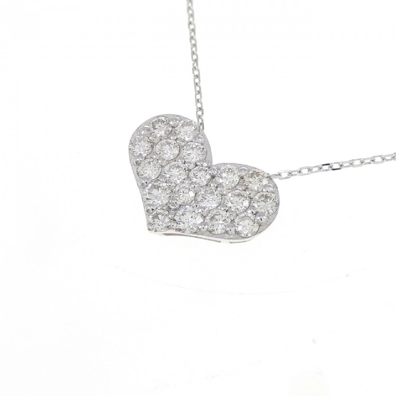 K18WG Dây chuyền kim cương hình trái tim Pavé 0.50CT - Hàng hiệu Chính hãng 862596