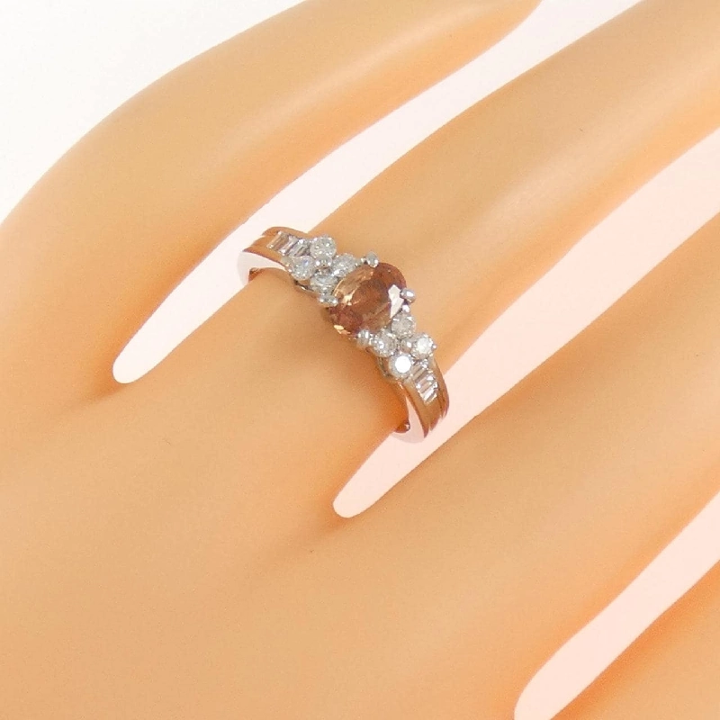 Nhẫn sapphire papara chia 0.60CT PT900 hoa 668937