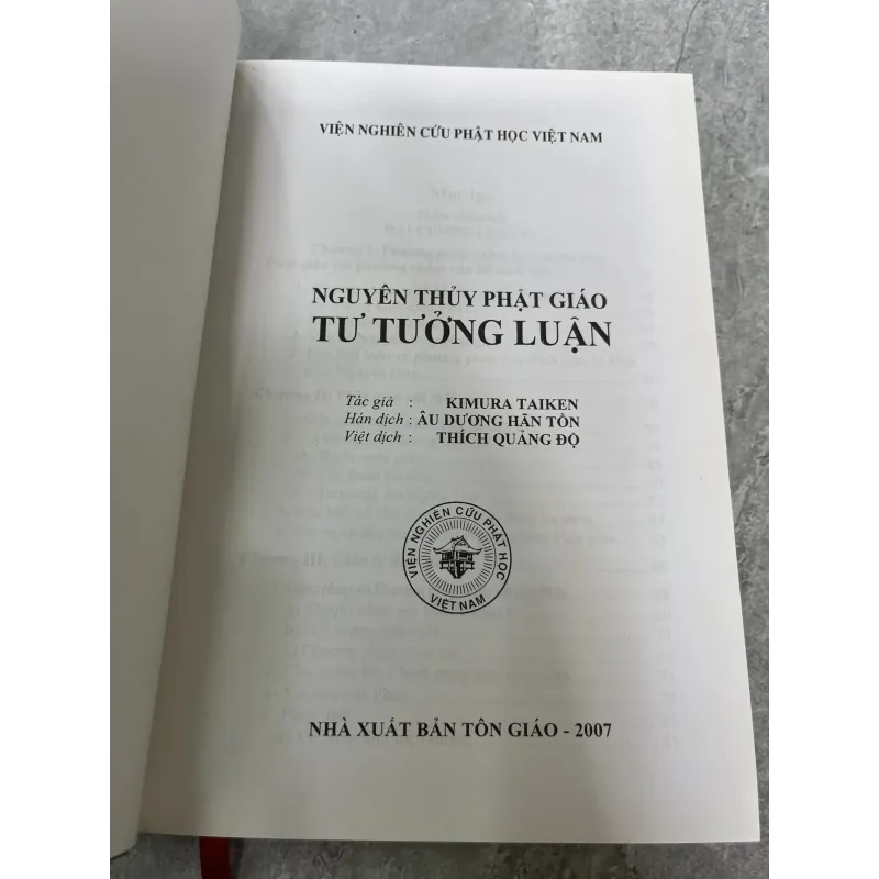 NGUYÊN THUỶ PHẬT GIÁO TƯ TƯỞNG LUẬN ( BÌA CỨNG ) - THÍCH QUẢNG ĐỘ 1030388