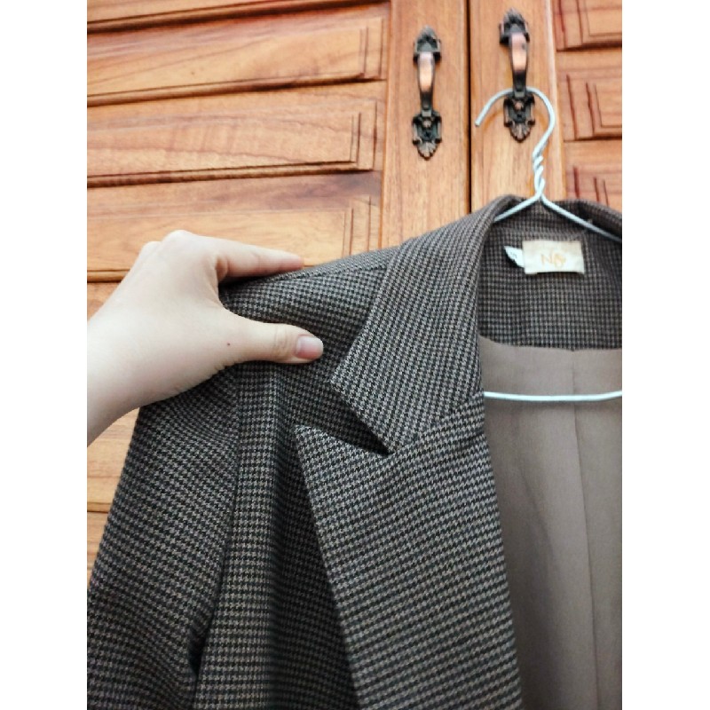 Áo khoác blazer nữ, caro nhí 9413