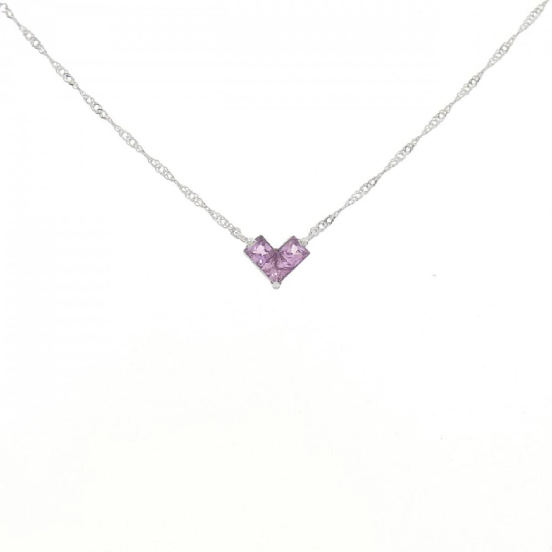 K18WG Dây chuyền hình trái tim Sapphire 0.30CT - Hàng hiệu Chính hãng 867772