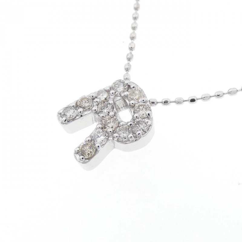 K18WG Chữ cái R Dây chuyền kim cương 0.27CT - Hàng hiệu Chính hãng 862556