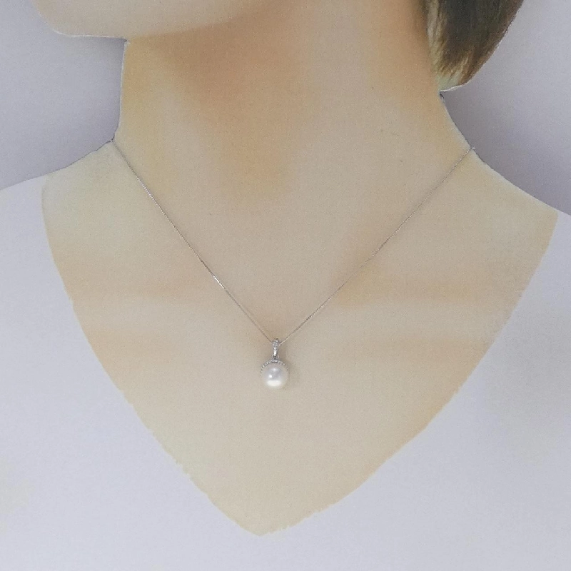 Dây chuyền ngọc trai Akoya 14KWG/K18WG 8.4mm - Hàng hiệu Authentic 857817