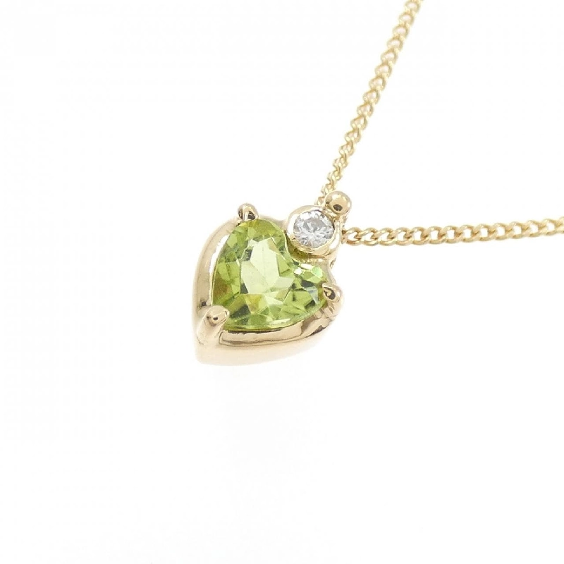 K18YG Mặt Dây Chuyền Hình Trái Tim Peridot - Hàng hiệu Chính Hãng 856635