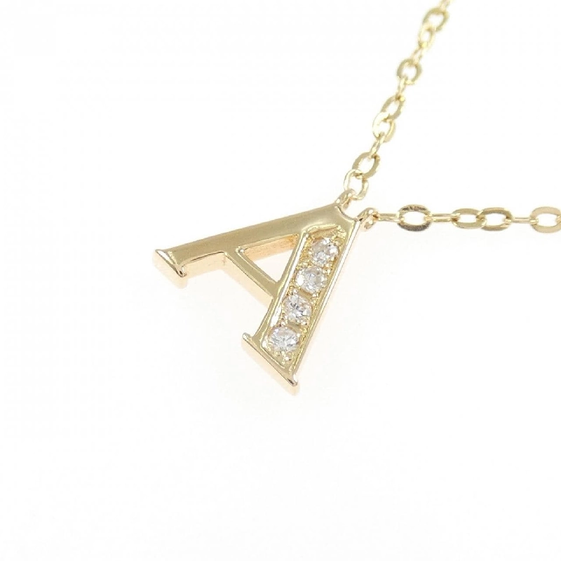 K18YG Chữ cái A Dây chuyền kim cương - Hàng hiệu Chính hãng 858050