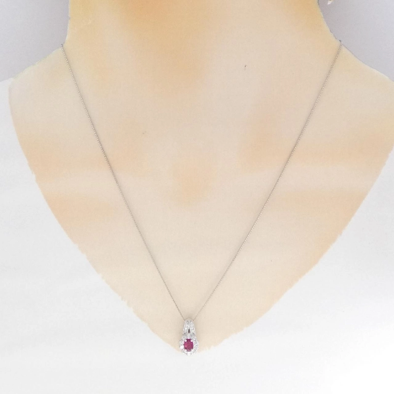 Dây chuyền ruby PT900/PT850 0.40CT - Hàng hiệu Authentic 858784