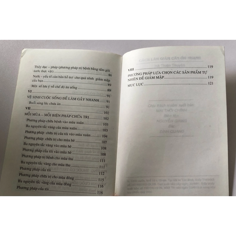 PHƯƠNG PHÁP GIẢM BÉO PHÌ GIẢM CÂN ỐM NHANH (sách dịch) - 120 TRANG, NXB: 2005 297822