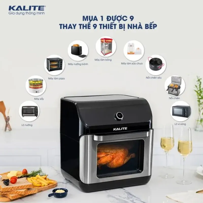 Nồi chiên không dầu KALITE Q5 5.5 lít, điều khiển cơ bền bì 781782