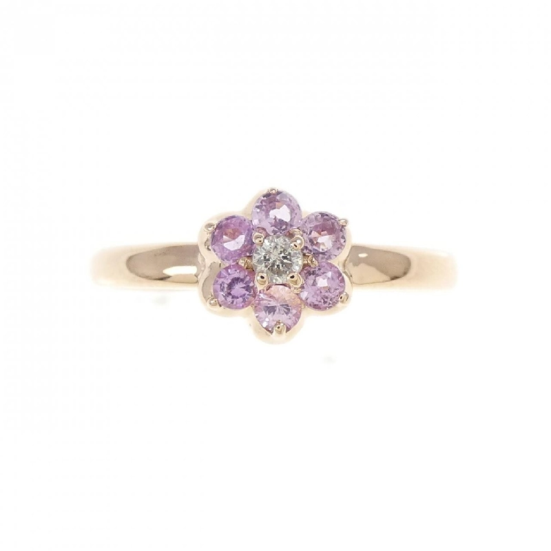 Nhẫn Sapphire K18PG Hoa 671134