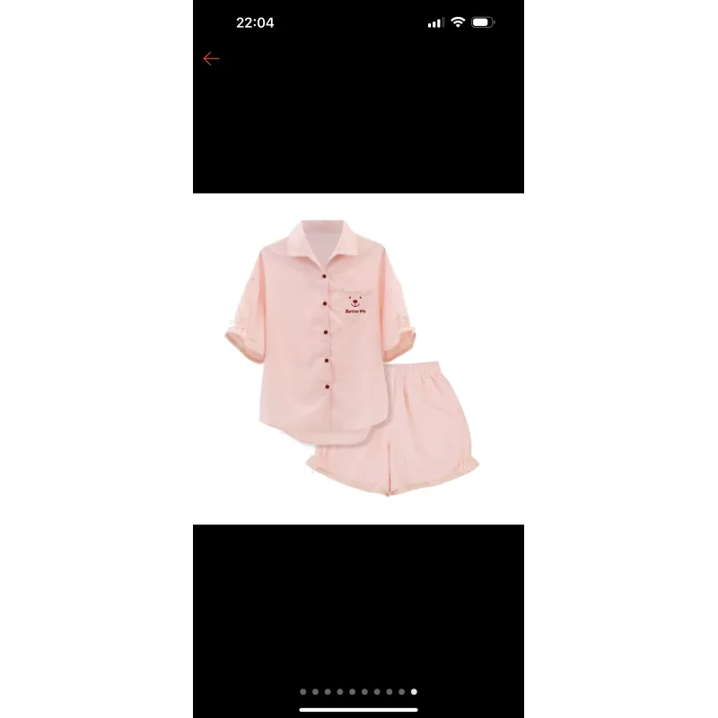 Bộ đồ ngủ, đồ mặc nhà nữ áo có tay quần đùi họa tiết đơn giản dễ thương BO 753065