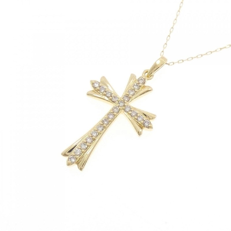 K18YG Dây chuyền kim cương chéo 0.22CT - Hàng hiệu chính hãng 857329