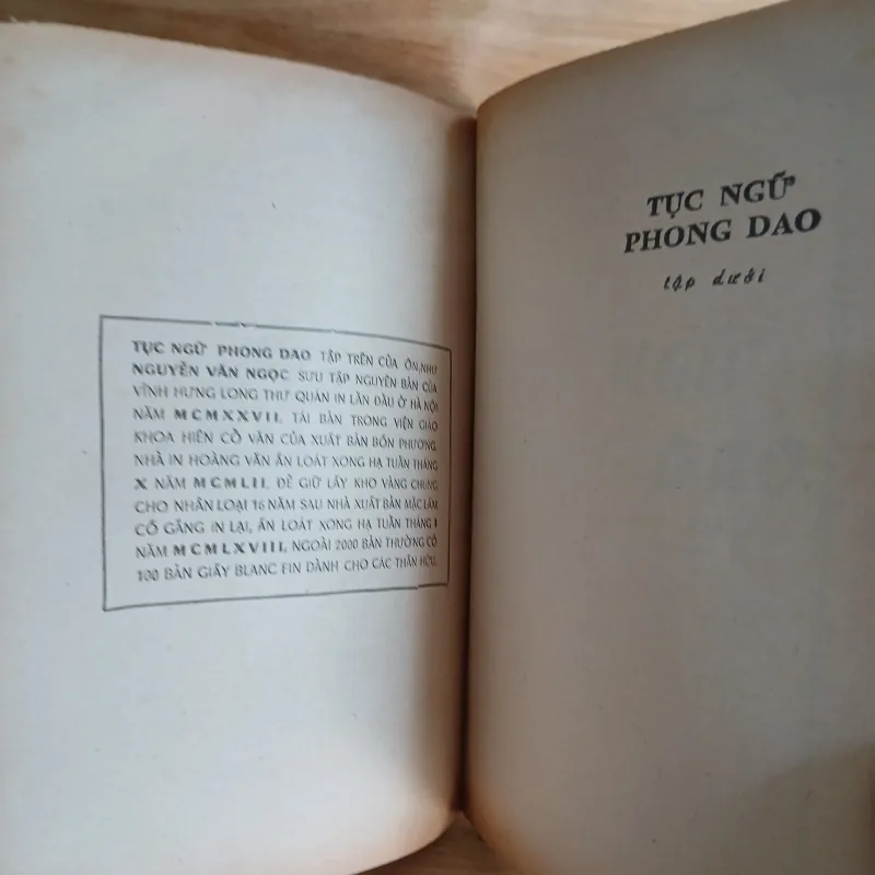 Tục Ngữ Phong Dao (Một Kho Vàng Chung Của Nhân Loại) - Mặc Lâm Xuất Bản 1967 800058