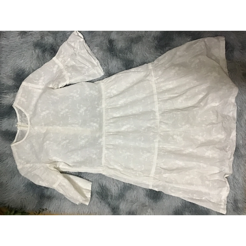 Đầm cotton thêu lót chân váy 524728