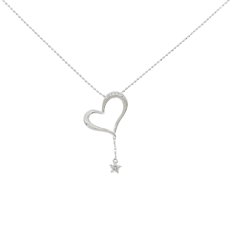 K18WG Mặt dây chuyền hình trái tim × ngôi sao kim cương 0.06CT - Hàng hiệu Chính hãng 860645