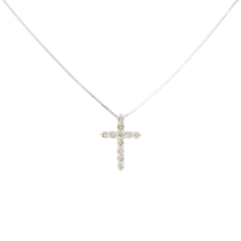 K18WG Dây chuyền kim cương chéo 0.50CT - Hàng hiệu Authentic 867389