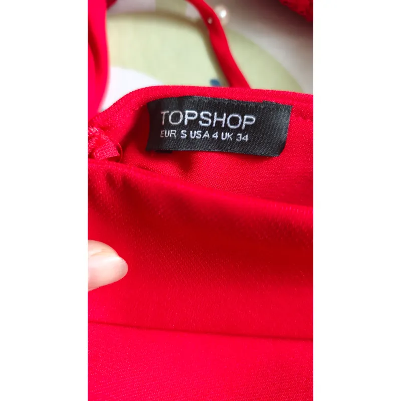Váy lệch vai đính ngọc TOPSHOP size S màu đỏ 779655
