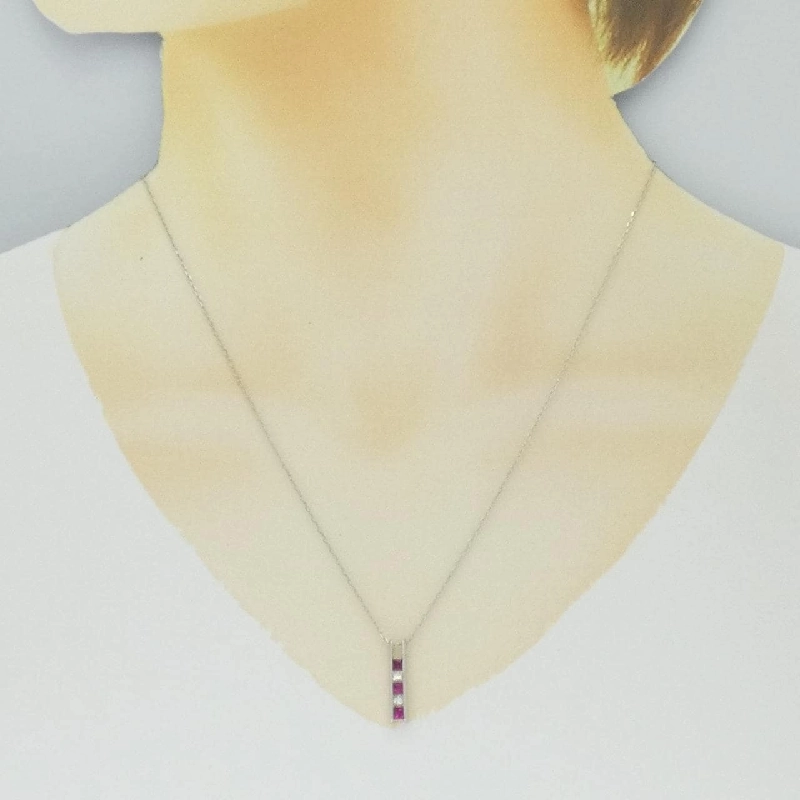 Dây chuyền ruby PT900/PT850 0.35CT - Hàng hiệu Authentic 860395