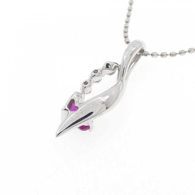 K18WG Dây chuyền hình trái tim Ruby 0.26CT - Hàng hiệu Chính hãng 857362