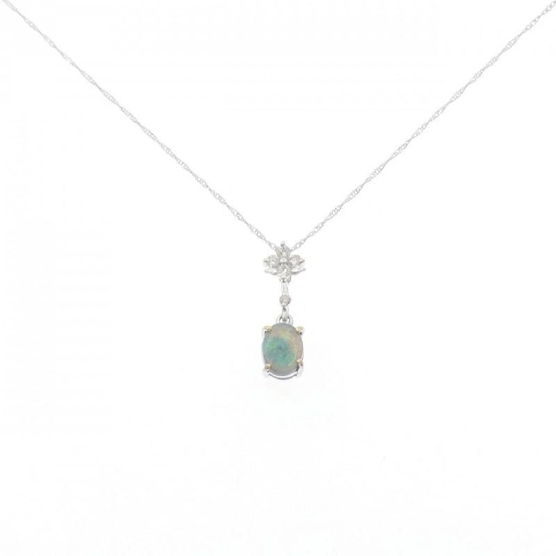 K18WG Mặt dây chuyền opal đen 0.64CT - Hàng hiệu Chính hãng 858077