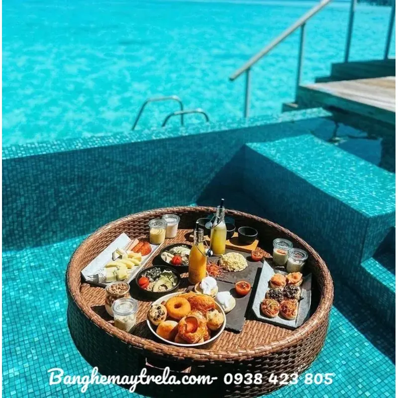 Khay nổi đồ ăn nhựa giả mây 926770