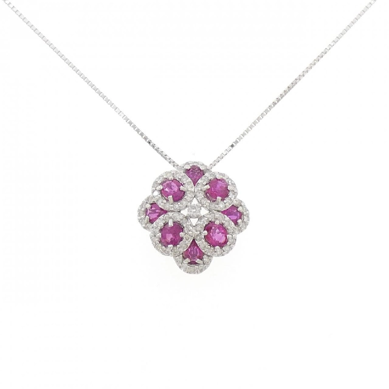 K18WG Dây chuyền Ruby 1.75CT - Hàng hiệu Chính hãng 858891