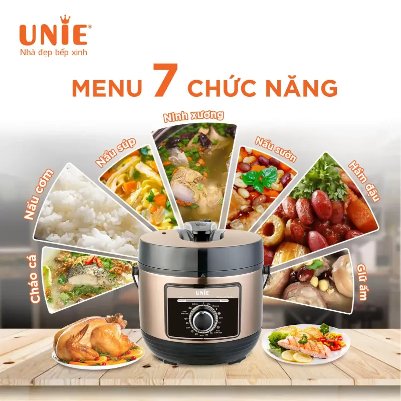 🔥 NỒI ÁP SUẤT UNIE UPC5081Y 5L – 7 CHỨC NĂNG NẤU, 11 TÍNH NĂNG AN TOÀN 🍲 798159